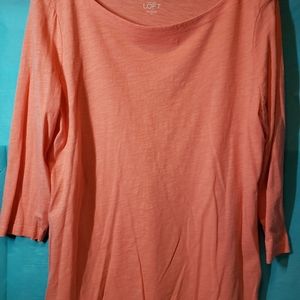 Coral 3/4 sleeve shirt
